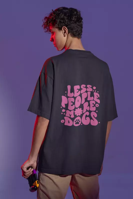 Bark & Purr: Less People More Dog | Oversized T-Shirt