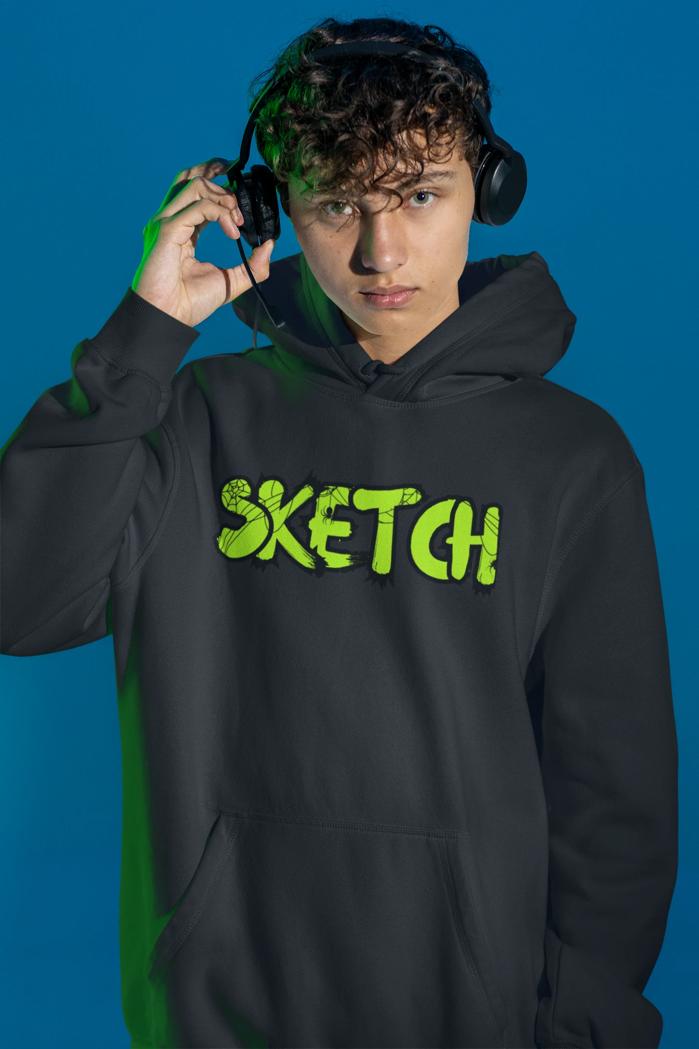 Sketch: Unisex black hoodie | Hoodie